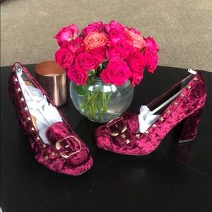 Burgundy Velvet Pumps